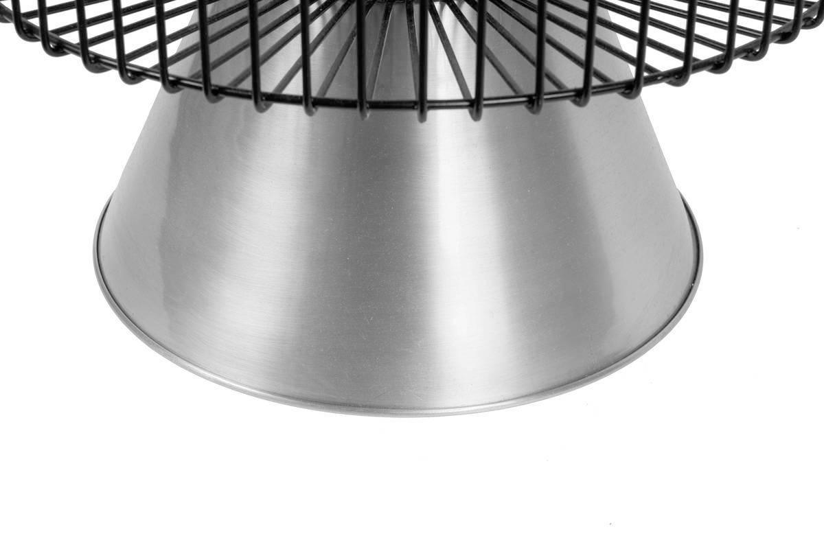 BEISTELLTISCH in Metall, Stein 51/51/56,5 cm  - Silberfarben/Schwarz, Basics, Stein/Metall (51/51/56,5cm) - Kayoom