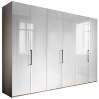 FALTTÜRENSCHRANK in Grau, Weiss  - Schieferfarben/Weiss, Konventionell, Glas/Holzwerkstoff (300/216/58cm) - Novel