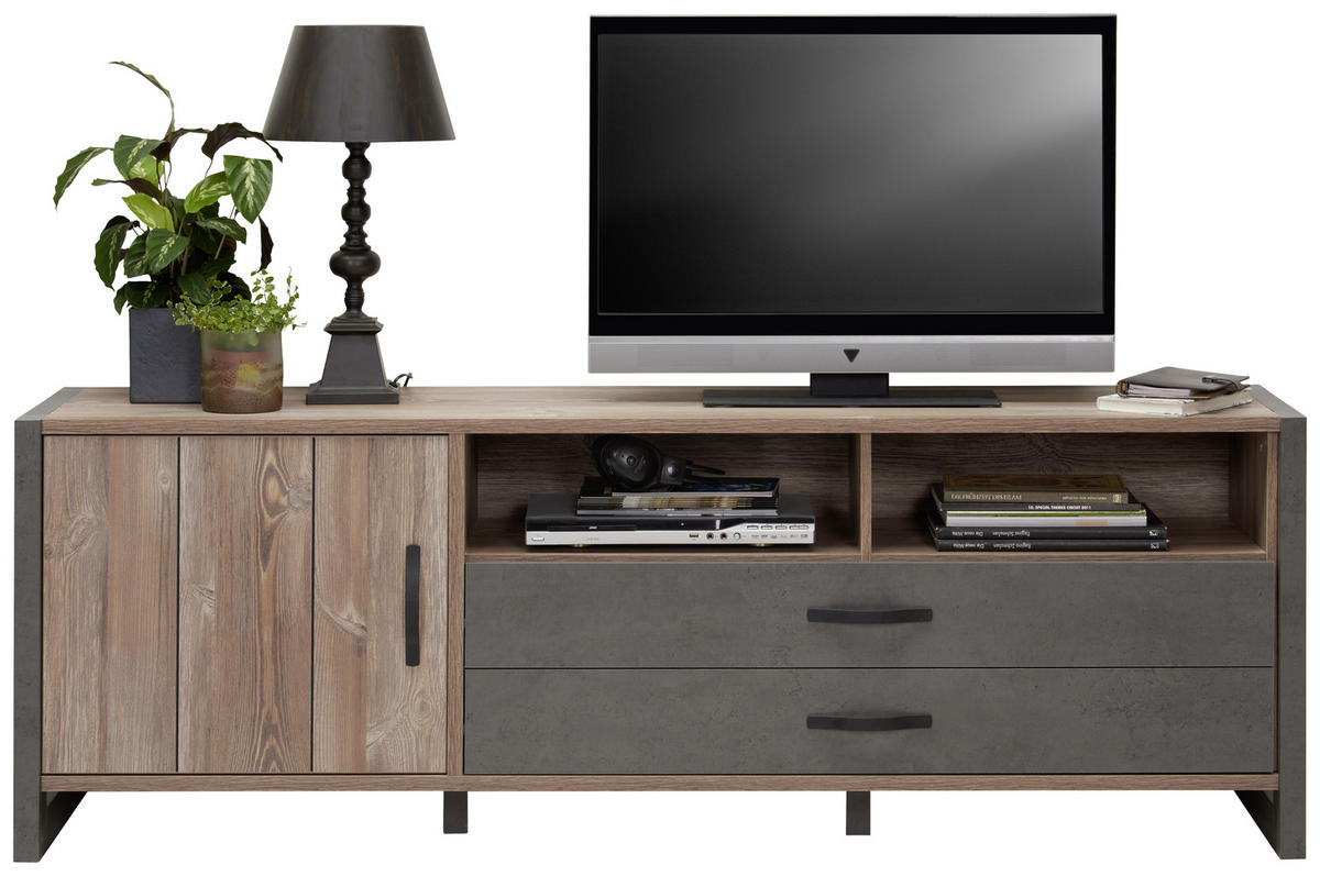 TV-ELEMENT barve bora, temno siva  - barve bora/temno siva, Trend, kovina/umetna masa (189,5/67,8/43,1cm) - Carryhome