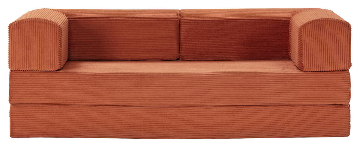ROZKLADACIA POHOVKA, textil, terakotová - terakotová, Modern, textil (200/70/90cm) - Livetastic