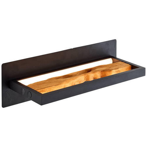 LED-WANDLEUCHTE Chaumont 15,1/35 cm   - Schwarz/Braun, Design, Holz/Metall (15,1/35cm) - Brilliant