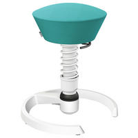 BÜROHOCKER Wollmischung Türkis, Weiß  - Türkis/Weiß, Basics, Textil/Metall (55/45,66/55cm) - Aeris