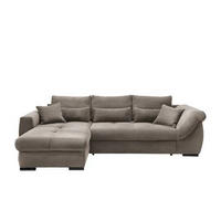 ECKSOFA Graubraun Cord  - Graubraun/Schwarz, MODERN, Holz/Textil (188/302cm) - MID.YOU