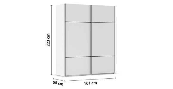 SCHWEBETÜRENSCHRANK 162/223/68 cm 2-türig Weiß - Schwarz/Weiß, KONVENTIONELL, Holzwerkstoff/Metall (162/223/68cm) - Novel