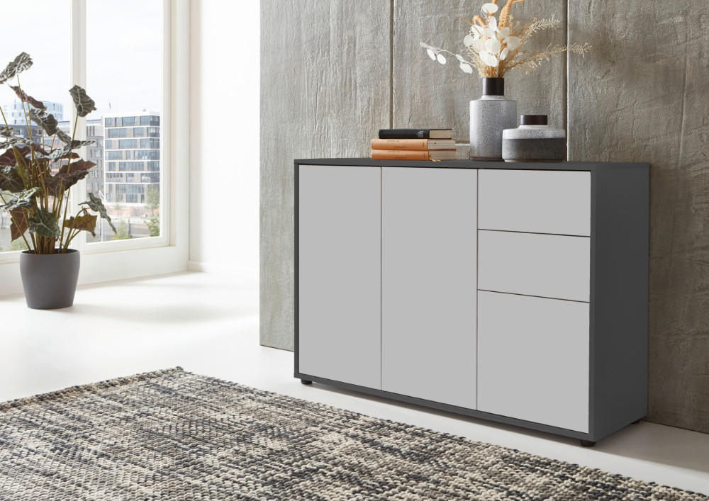 KOMMODE  in 105,5/73/33 cm  - Anthrazit/Schwarz, MODERN, Holzwerkstoff (105,5/73/33cm) - MID.YOU