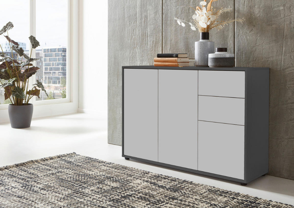 KOMMODE  in 105,5/73/33 cm  - Anthrazit/Schwarz, MODERN, Holzwerkstoff (105,5/73/33cm) - MID.YOU