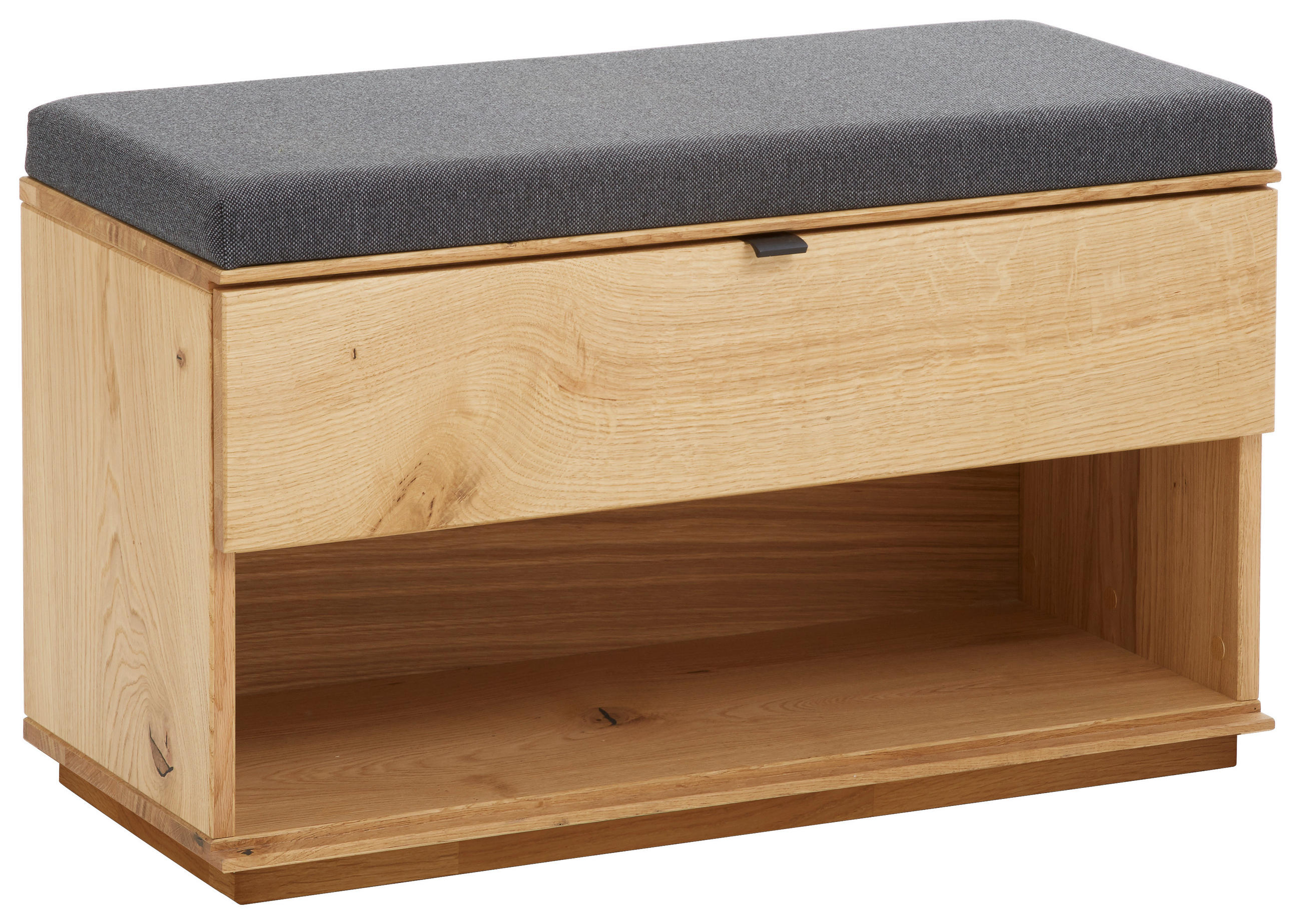 GARDEROBENBANK  in 85/50/38 cm  - Eichefarben/Anthrazit, Natur, Holz/Textil (85/50/38cm) - Linea Natura