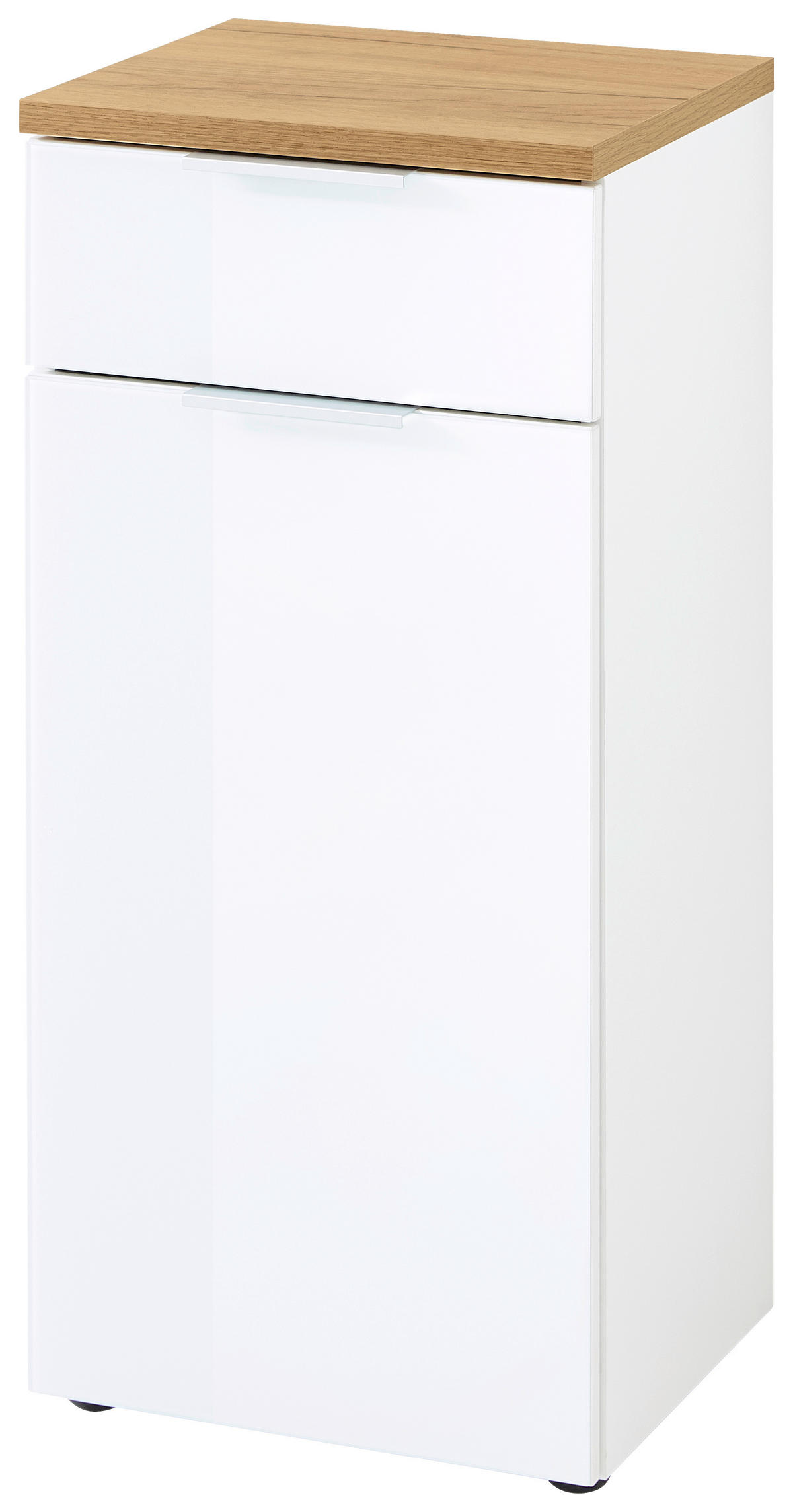 UNTERSCHRANK 39/86/34 cm   - Edelstahlfarben/Eichefarben, Design, Glas/Holzwerkstoff (39/86/34cm) - Germania