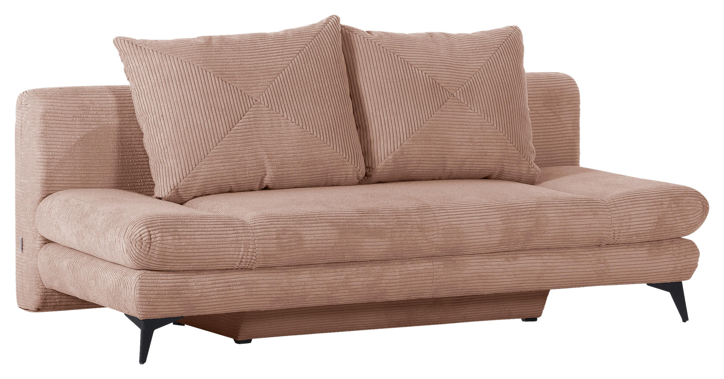 SOFA LEŽAJ ružičasta  - ružičasta/crna, Konvencionalno, tekstil/metal (200/78/95cm) - home24