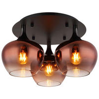 DECKENLEUCHTE  45/25,5 cm    - Schwarz/Kupferfarben, Design, Glas/Metall (45/25,5cm) - Collet's Monde