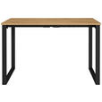 SCHREIBTISCH 120/80/75 cm, Schwarz, Eichefarben, in verschiedenen Holz-Dekoren erhältlich, justierbare Füße  - Eichefarben/Schwarz, MODERN, Holzwerkstoff/Metall (120/80/75cm) - Novel