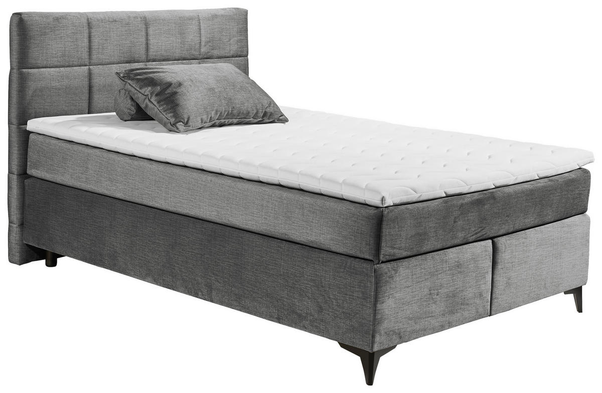 BOXSPRINGBETT 140/200 cm  in Grau, Orange  - Schwarz/Orange, Design, Holzwerkstoff/Kunststoff (140/200cm) - Xora