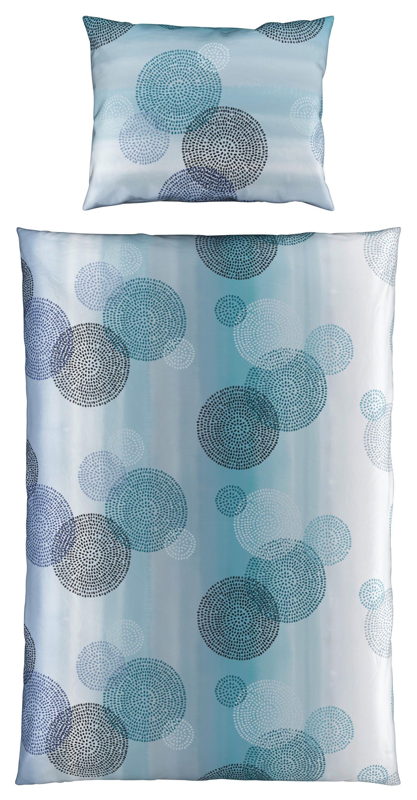 Bettwäsche 140x200 Cm Rebecca Baumwolle Blau Kreise