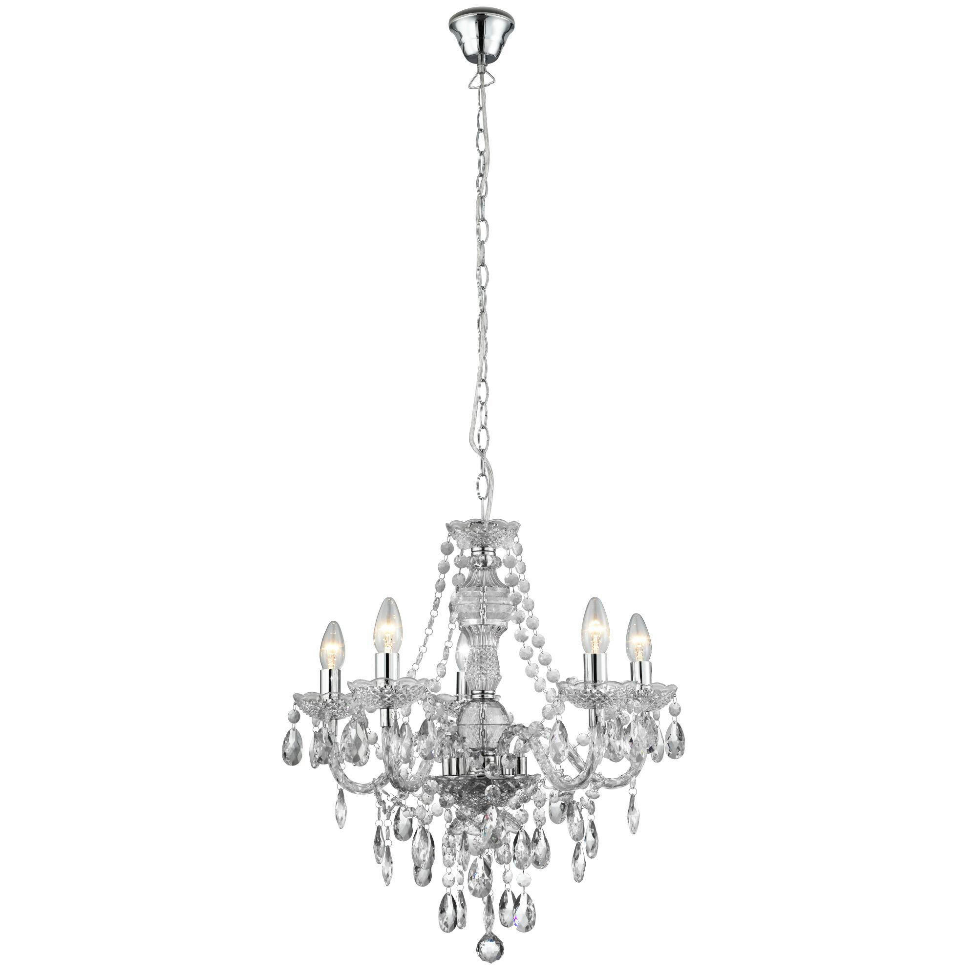 Searchlight Kronleuchter Marie Therese Chrom 55x130x55 cm