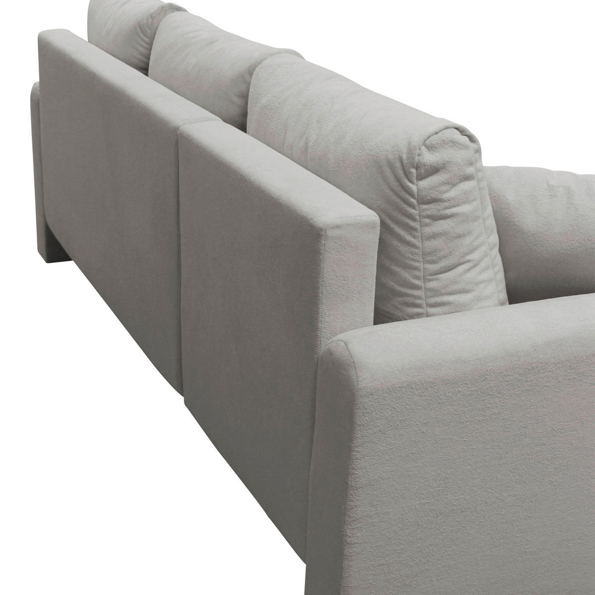 ECKSOFA STERN Taupe Bouclé Zierkissen, Rückenkissen, Bettkasten  - Taupe/Schwarz, Design, Kunststoff/Textil (152/207cm) - MID.YOU