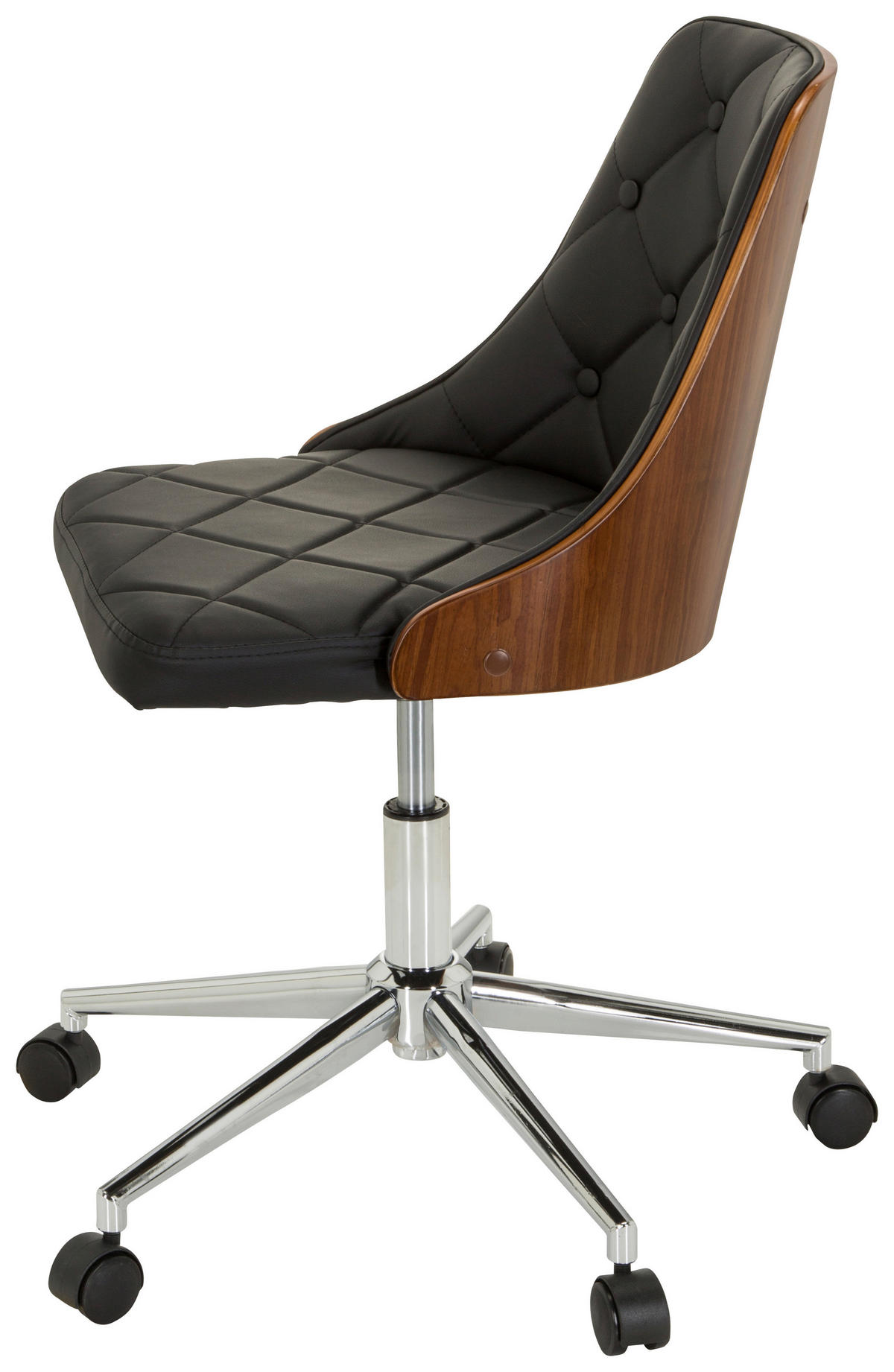 OTOČNÁ ŽIDLE, vzhled kůže, černá, barvy teak - barvy teak/černá, Moderní, kov/dřevo (68/83cm) - MID.YOU