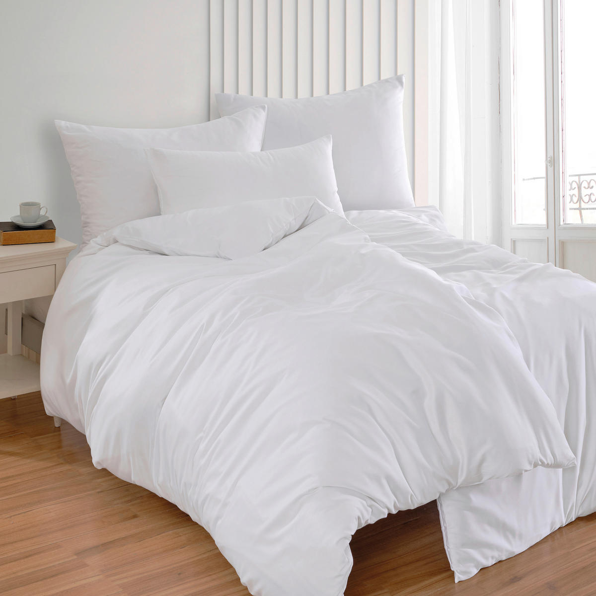 BETTWÄSCHE 4-teilig Satin 135/200 cm  - Weiß, Basics, Textil (135/200cm) - Florella