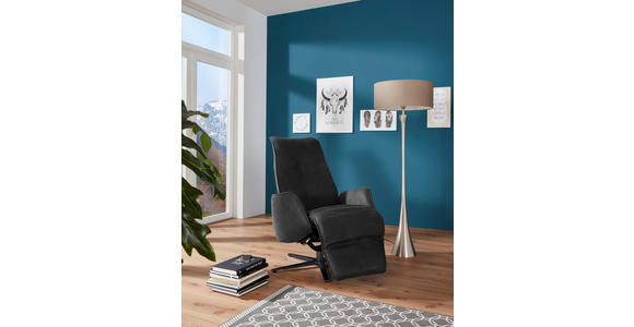 RELAXSESSEL in Leder Dunkelgrau  - Dunkelgrau/Anthrazit, Design, Leder/Metall (71/114/84cm) - Johann Jakob
