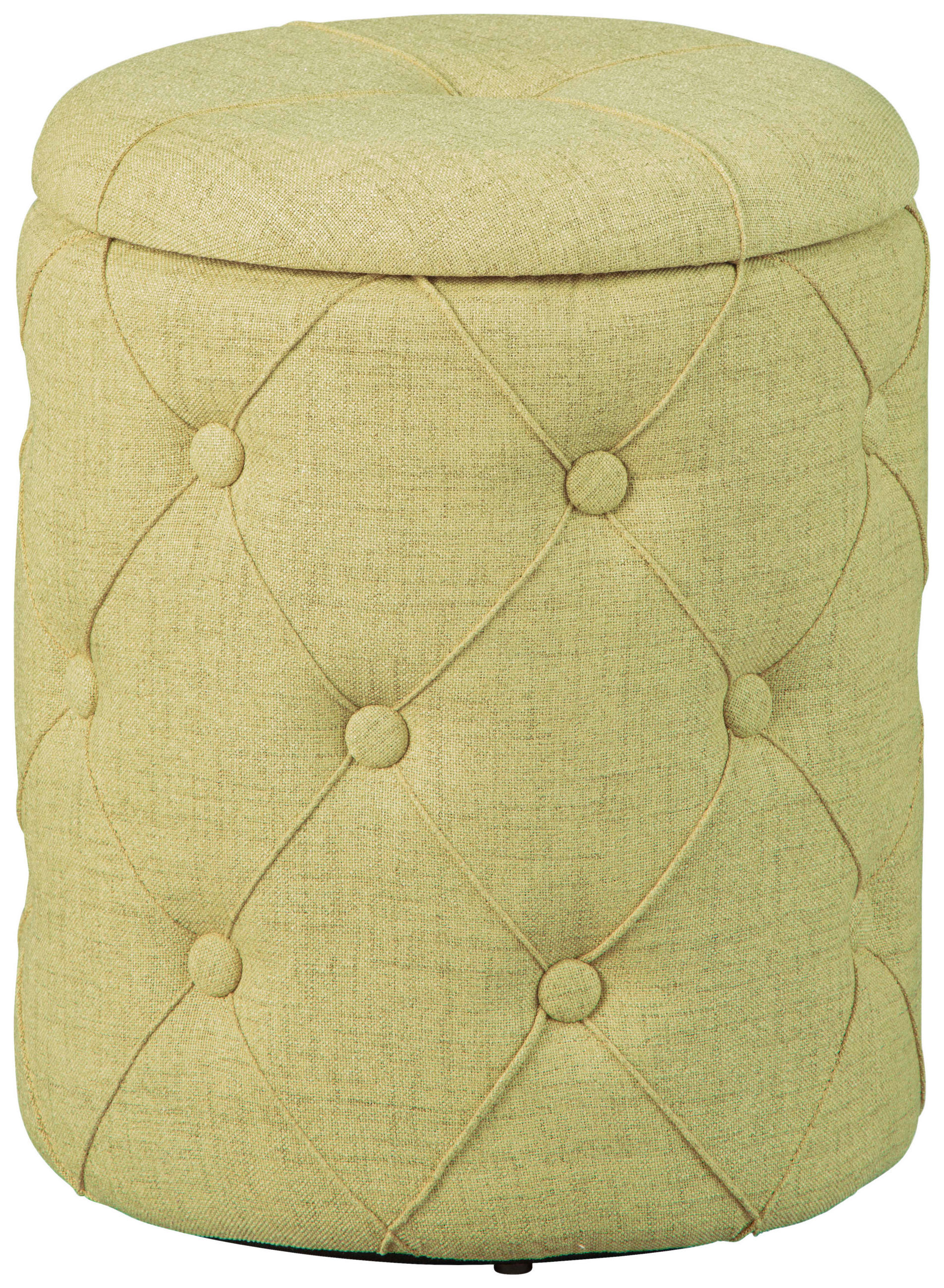 Hocker mit Stauraum Yapak Webstoff Gelbgrün H: 40cm Rund