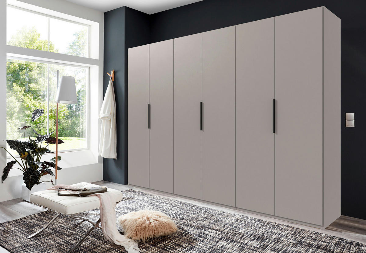 DREHTÜRENSCHRANK  in Sahara  - Schwarz/Sahara, MODERN, Holzwerkstoff/Metall (300/216/58cm) - MID.YOU