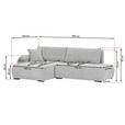 ECKSOFA Grau Flachgewebe Zierkissen, Rückenkissen, Bettkasten, Schlaffunktion, Rücken echt, Liegefläche im Originalstoff  - Schwarz/Grau, KONVENTIONELL, Kunststoff/Textil (145/260cm) - Carryhome