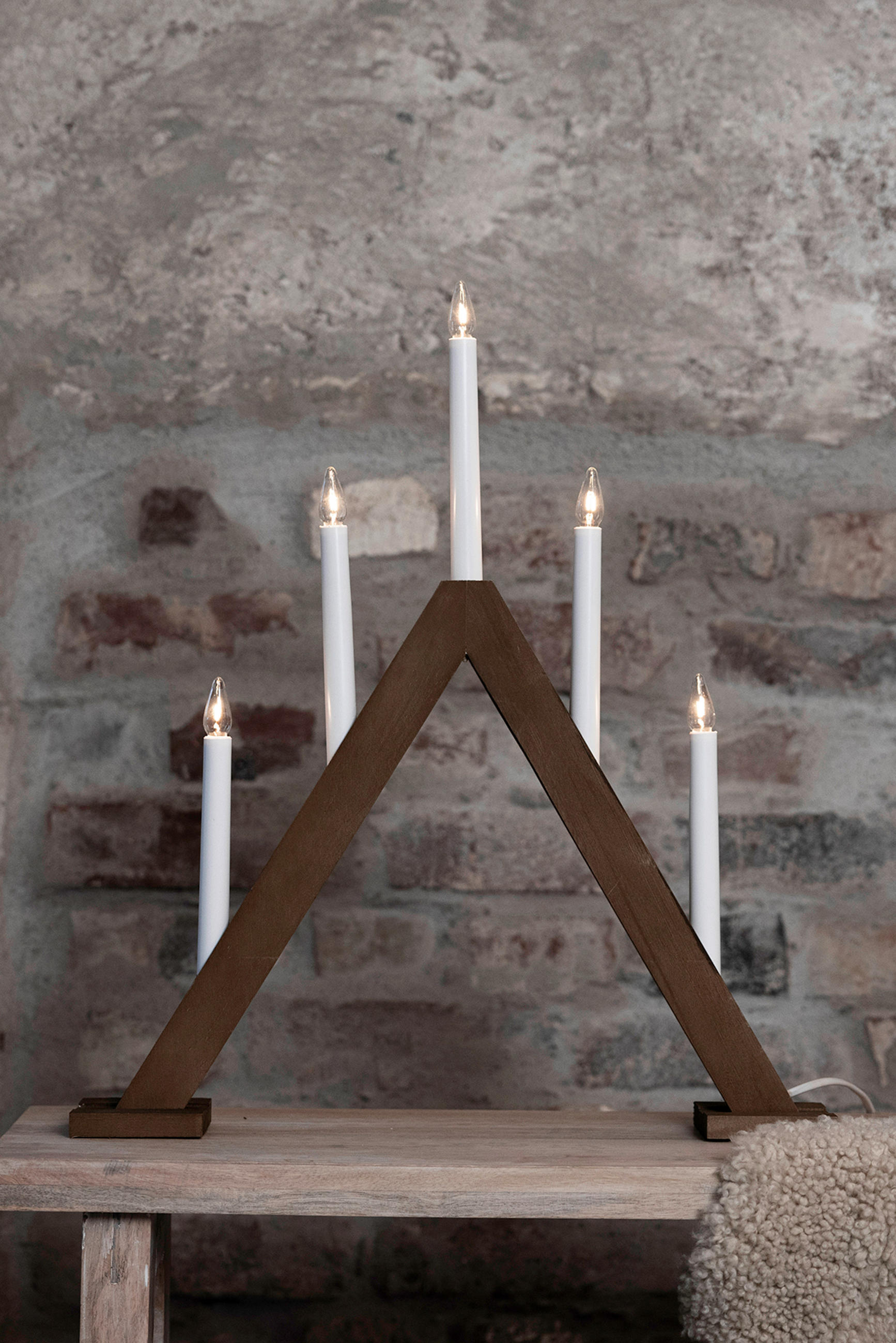 WEIHNACHTSPYRAMIDE  - Hellbraun/Weiß, Basics, Holz (46/52,5/52,5cm) - Markslöjd
