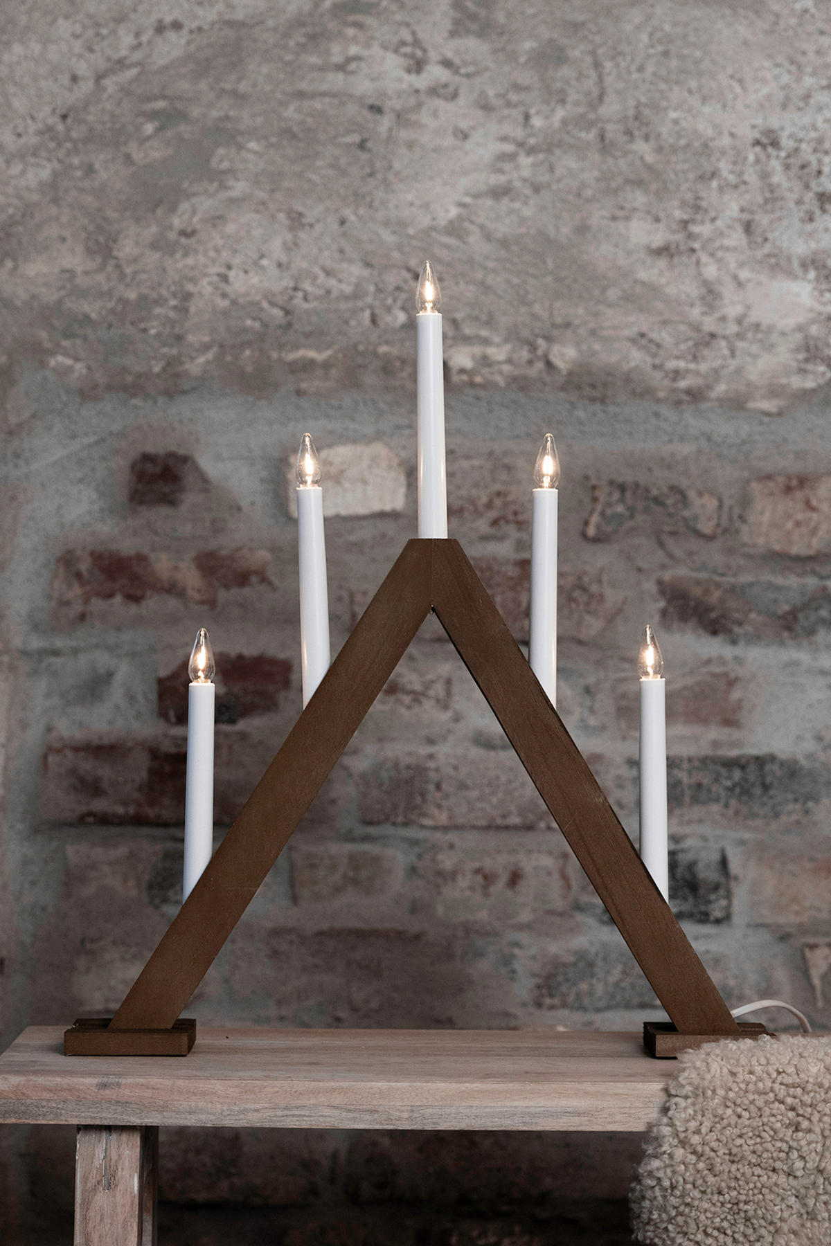WEIHNACHTSPYRAMIDE Ariele  - Hellbraun/Weiß, Basics, Holz (46/52,5/52,5cm) - Markslöjd