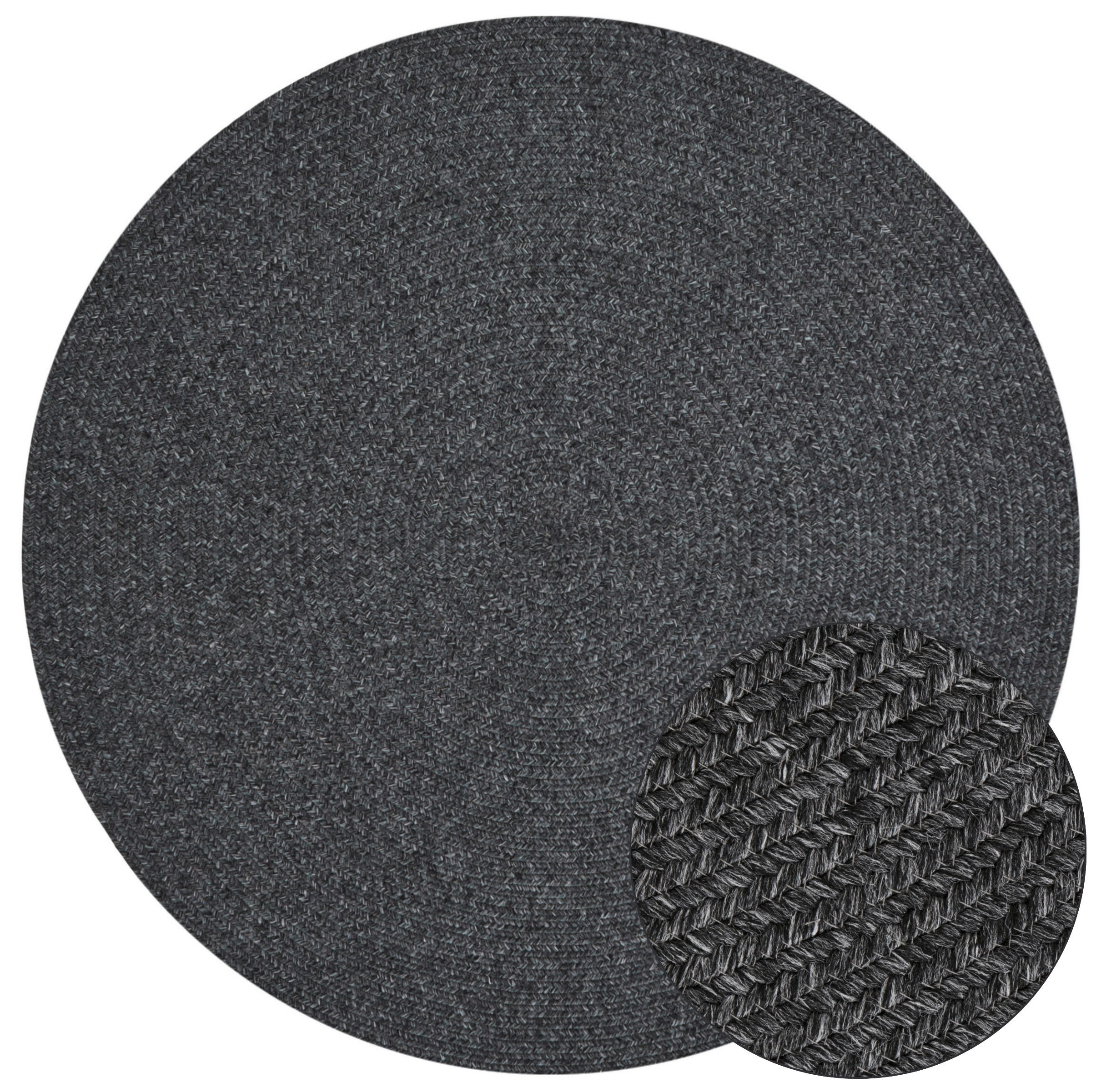OUTDOORTEPPICH 150 cm Braided Anthrazit  - Anthrazit, Design, Kunststoff (150cm)