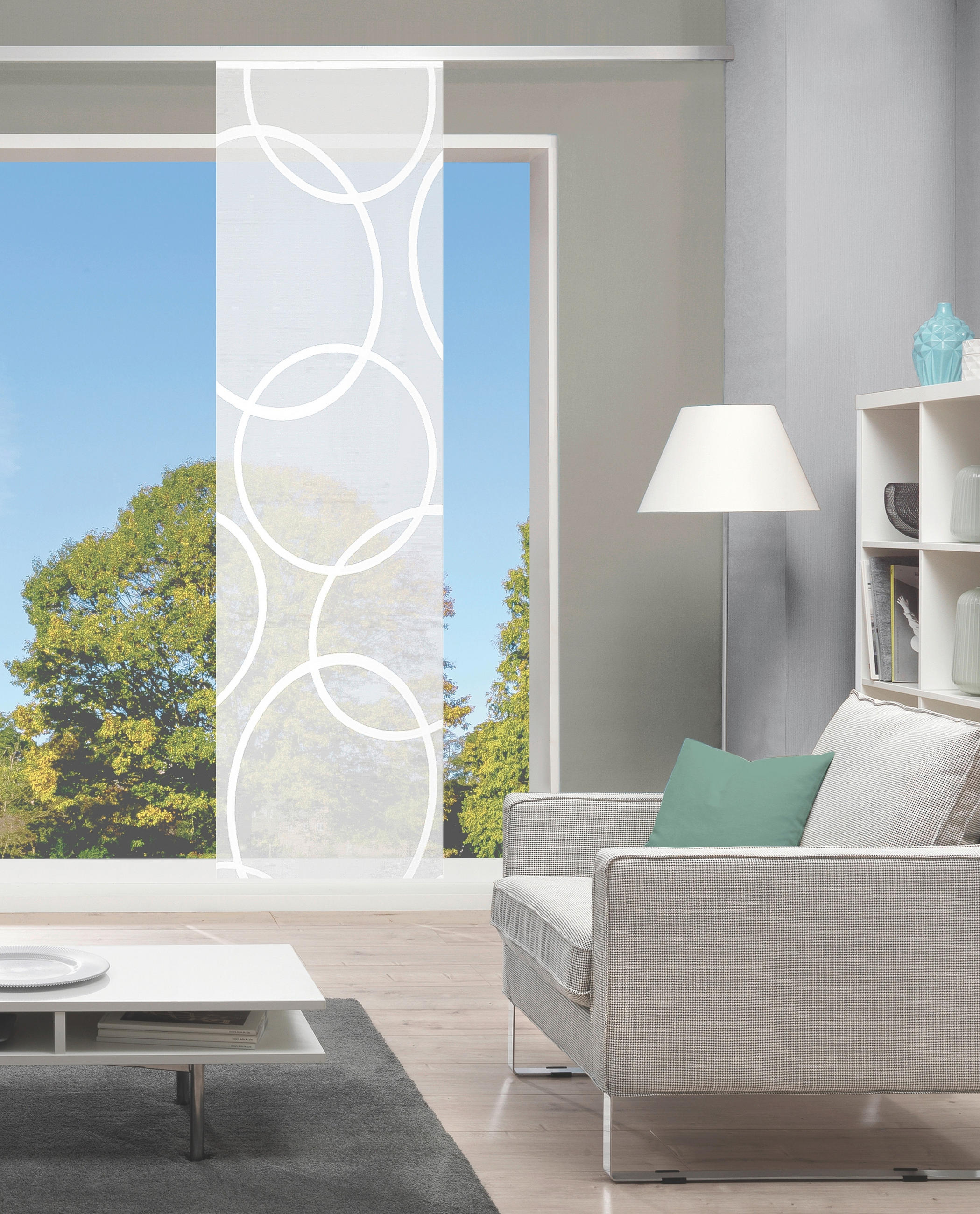 FLÄCHENVORHANG   halbtransparent   57/225 cm  - Weiß, Basics, Textil (57/225cm)