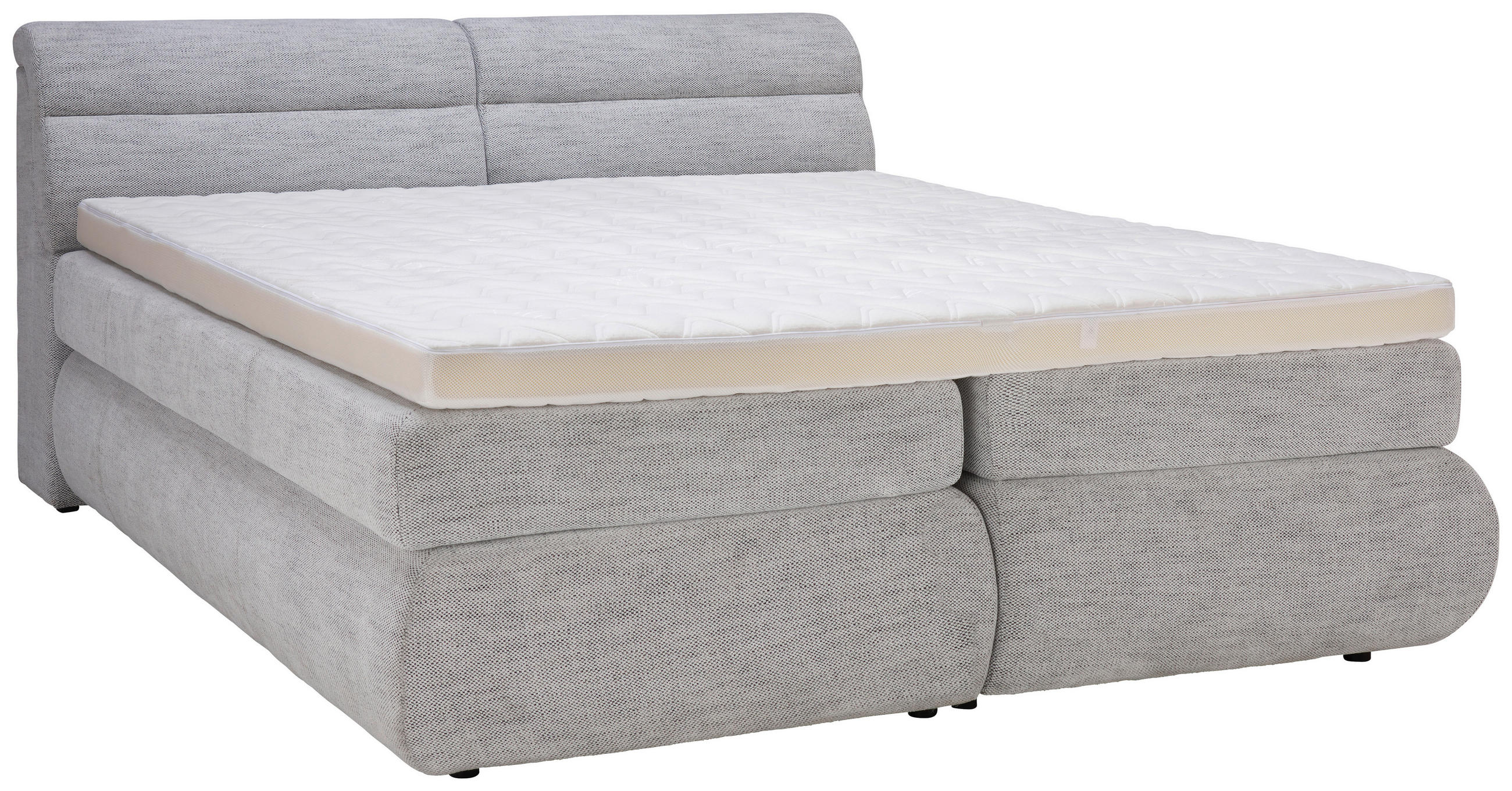 BOXSPRINGBETT 180/200 cm  in Grau, Weiss  - Weiss/Grau, Modern, Holzwerkstoff/Textil (180/200cm) - Esposa