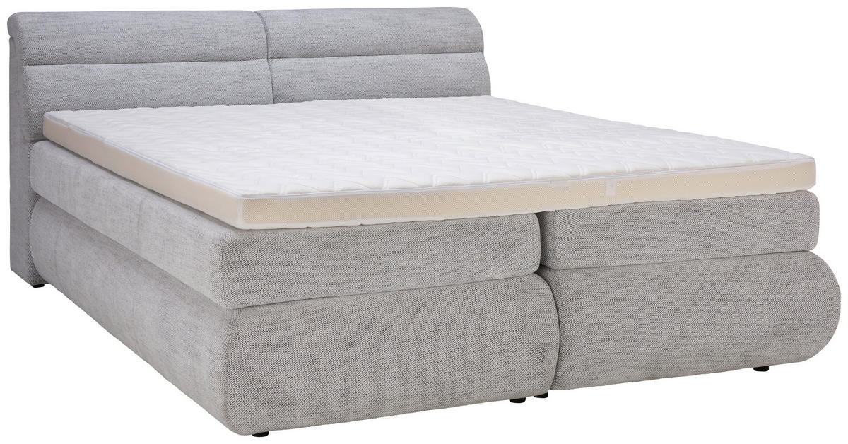 BOXSPRINGBETT 180/200 cm  in Grau, Weiss  - Weiss/Grau, Modern, Holzwerkstoff/Textil (180/200cm) - Esposa