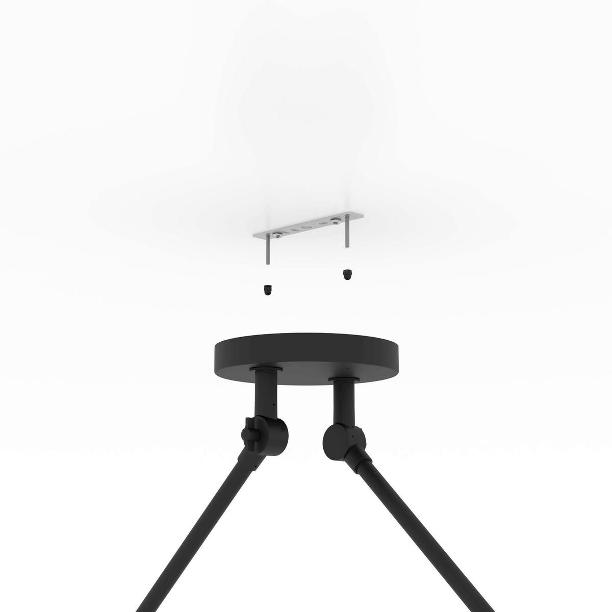 DECKENLEUCHTE     - Schwarz, KONVENTIONELL, Textil/Metall (129cm) - Eglo