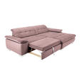 ECKSOFA in Mikrofaser Altrosa  - Chromfarben/Altrosa, Design, Textil/Metall (265/180cm) - Carryhome