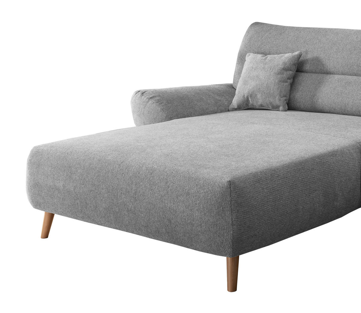 ECKSOFA in Chenille Silberfarben  - Wildeiche/Silberfarben, Modern, Holz/Textil (166/290cm) - MID.YOU