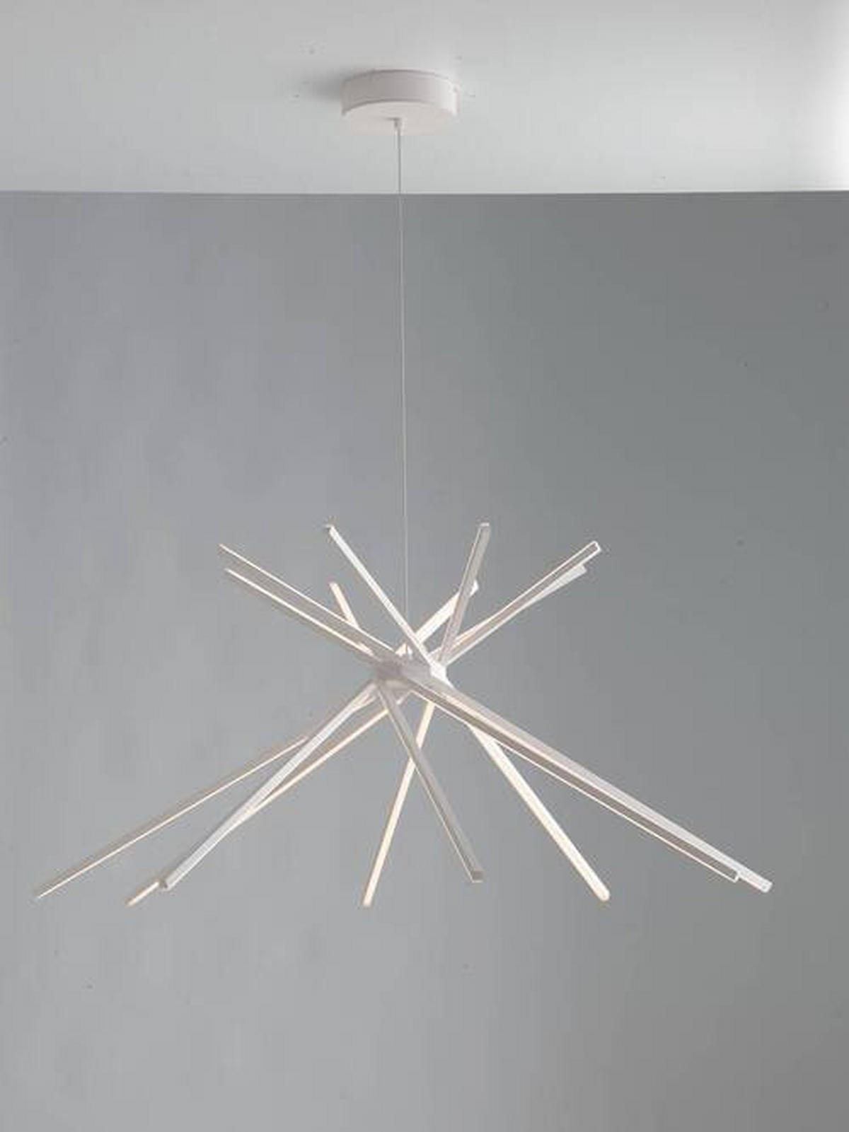 LED-HÄNGELEUCHTE 113/160 cm  - Weiß, Design, Metall (113/160cm)