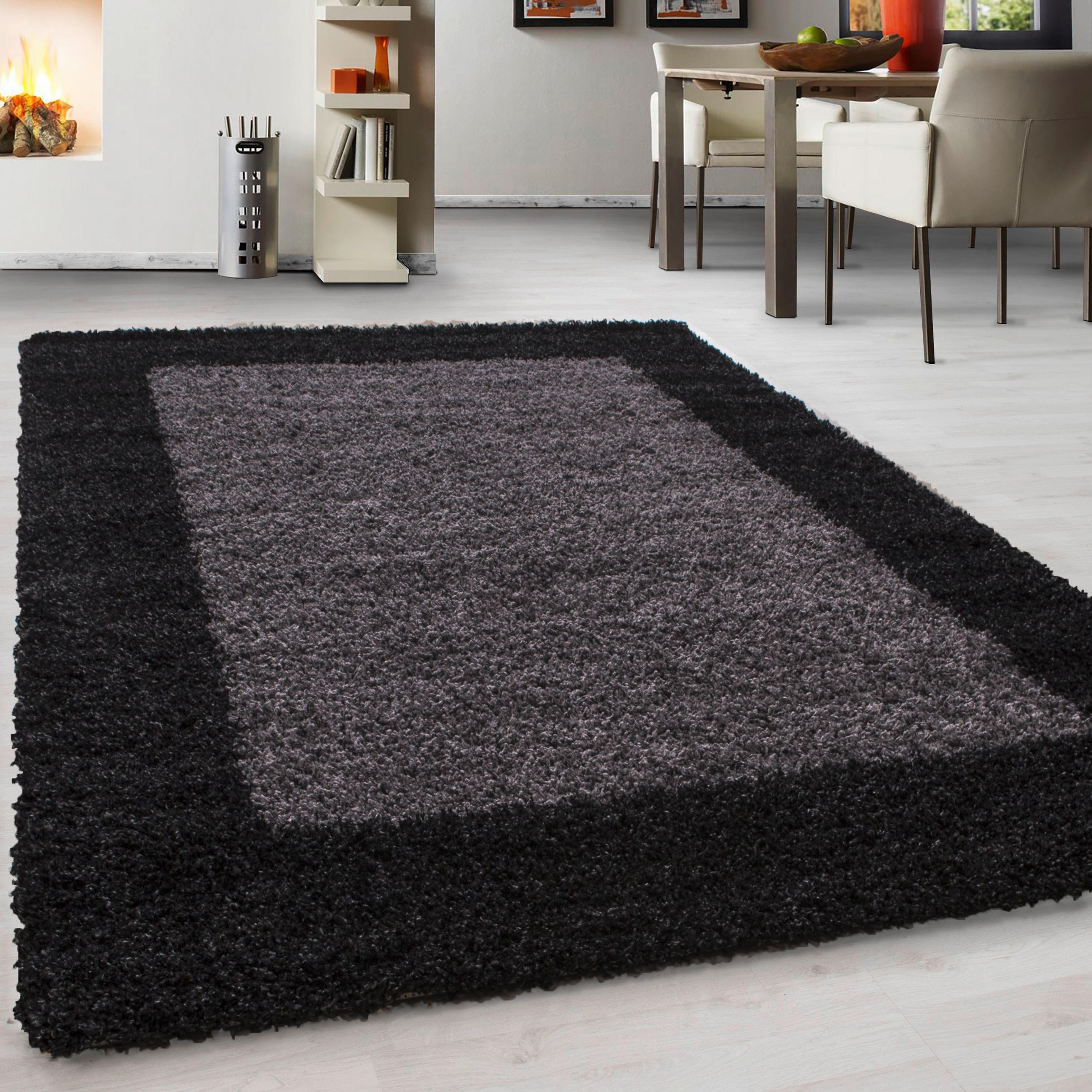 Thumbnail - Ayyildiz  Hochflorteppich Life 1503, Anthrazit, Textil, Bordüre, rechteckig, 200x290 cm, Oeko-Tex® Standard 100, für Fuß...