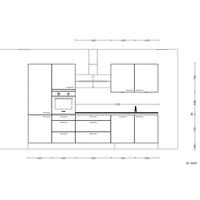 KÜCHENBLOCK Touch 330 cm  in Weiß, Eichefarben  - Edelstahlfarben/Eichefarben, MODERN, Holzwerkstoff/Metall (330cm) - Nobilia