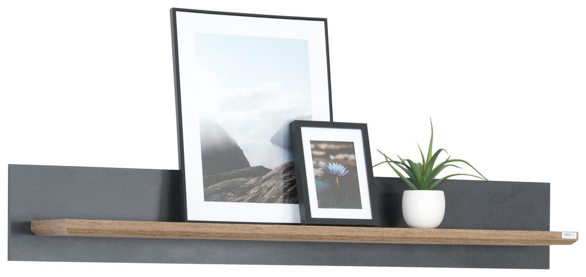 WANDBOARD Grau, Eichefarben  - Eichefarben/Grau, MODERN, Holzwerkstoff (145/22/22cm) - Hom`in