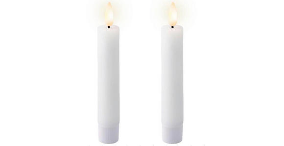 KERZE MIT LED 2,2/14,5 cm  - Weiß, Basics, Naturmaterialien/Kunststoff (2,2/14,5cm) - Ambia Home