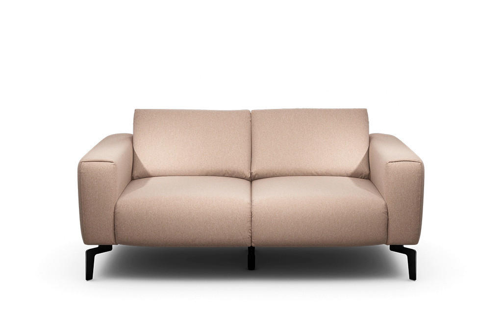 2-SITZER-SOFA Chenille Rosa  - Schwarz/Rosa, Design, Textil/Metall (180/86/86-94cm) - SENSOO