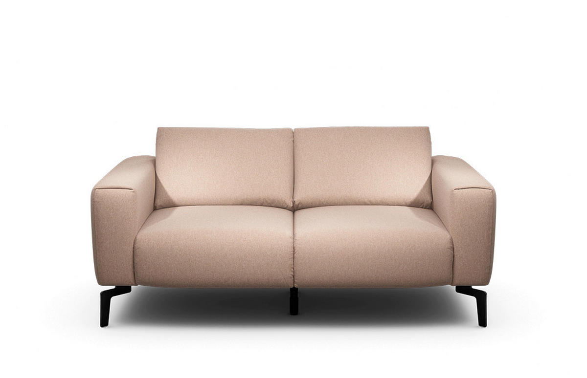 2-SITZER-SOFA Chenille Rosa  - Schwarz/Rosa, Design, Textil/Metall (180/86/86-94cm) - SENSOO