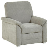 SESSEL Chenille Hellgrau  - Hellgrau/Alufarben, Konventionell, Textil/Metall (88/96/89cm) - Beldomo Comfort