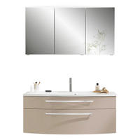 BADEZIMMER 3-teilig  in 120 cm  - Chromfarben/Kaschmir, MODERN, Glas/Holzwerkstoff (120cm) - Novel
