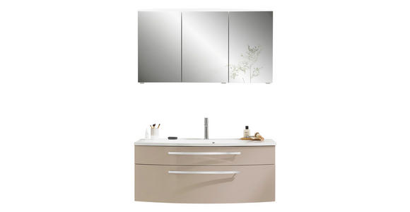 BADEZIMMER 3-teilig  in 120 cm  - Chromfarben/Kaschmir, MODERN, Glas/Holzwerkstoff (120cm) - Novel