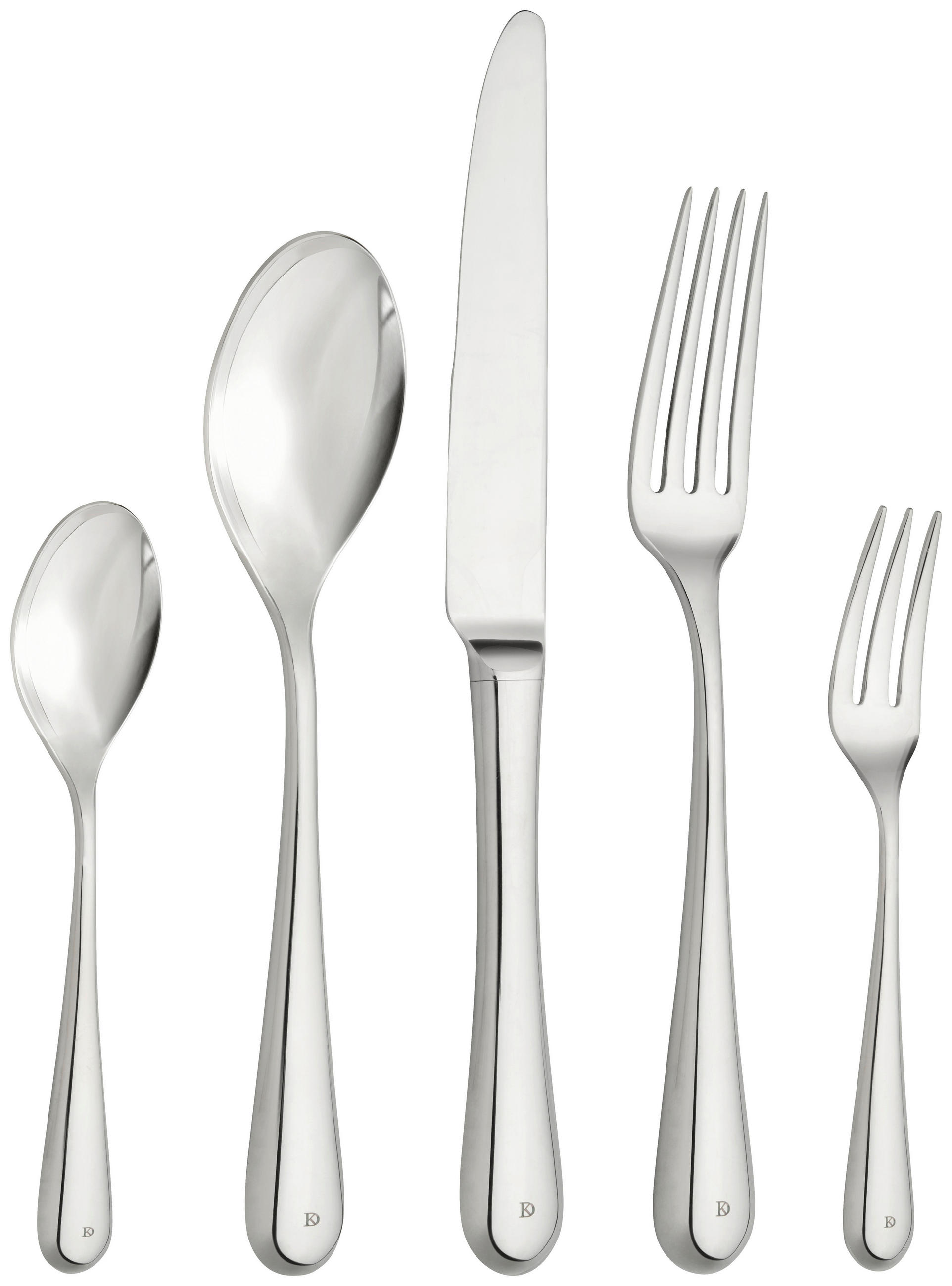 BESTECKSET 30-teilig Edelstahl  für 6 Personen  - Edelstahlfarben, Design, Metall - Dieter Knoll