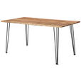 ESSTISCH Schwarz, Akaziefarben rechteckig   - Schwarz/Akaziefarben, Design, Holz/Metall (160/85/76cm) - Linea Natura