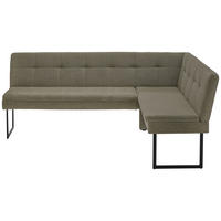 ECKBANK 213/155 cm Webstoff Taupe   - Taupe/Schwarz, Design, Textil/Metall (213/155cm) - Novel