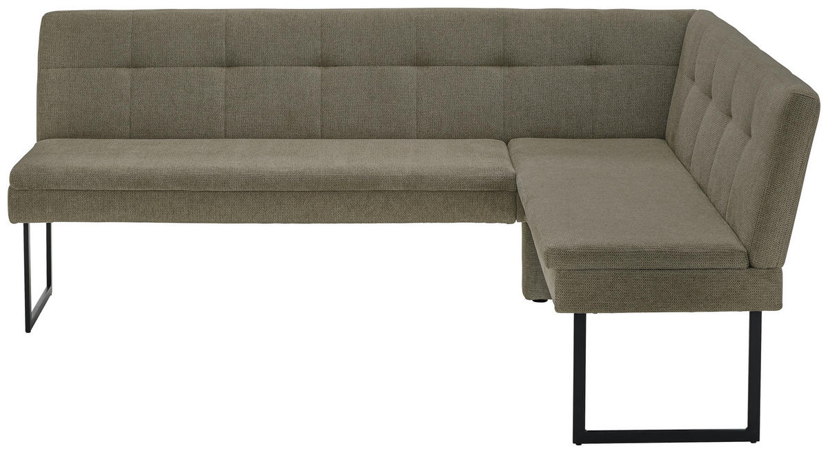 ECKBANK 213/155 cm Webstoff Taupe   - Taupe/Schwarz, Design, Textil/Metall (213/155cm) - Novel