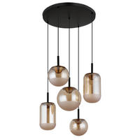 LED-HÄNGELEUCHTE 71/150 cm  - Messingfarben/Schwarz, KONVENTIONELL, Glas/Kunststoff (71/150cm)