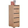KOMÓD 40/120/48 cm  - tölgyfa színű/alumíniumszínű, Design, műanyag/faalapú anyag (40/120/48cm) - Carryhome
